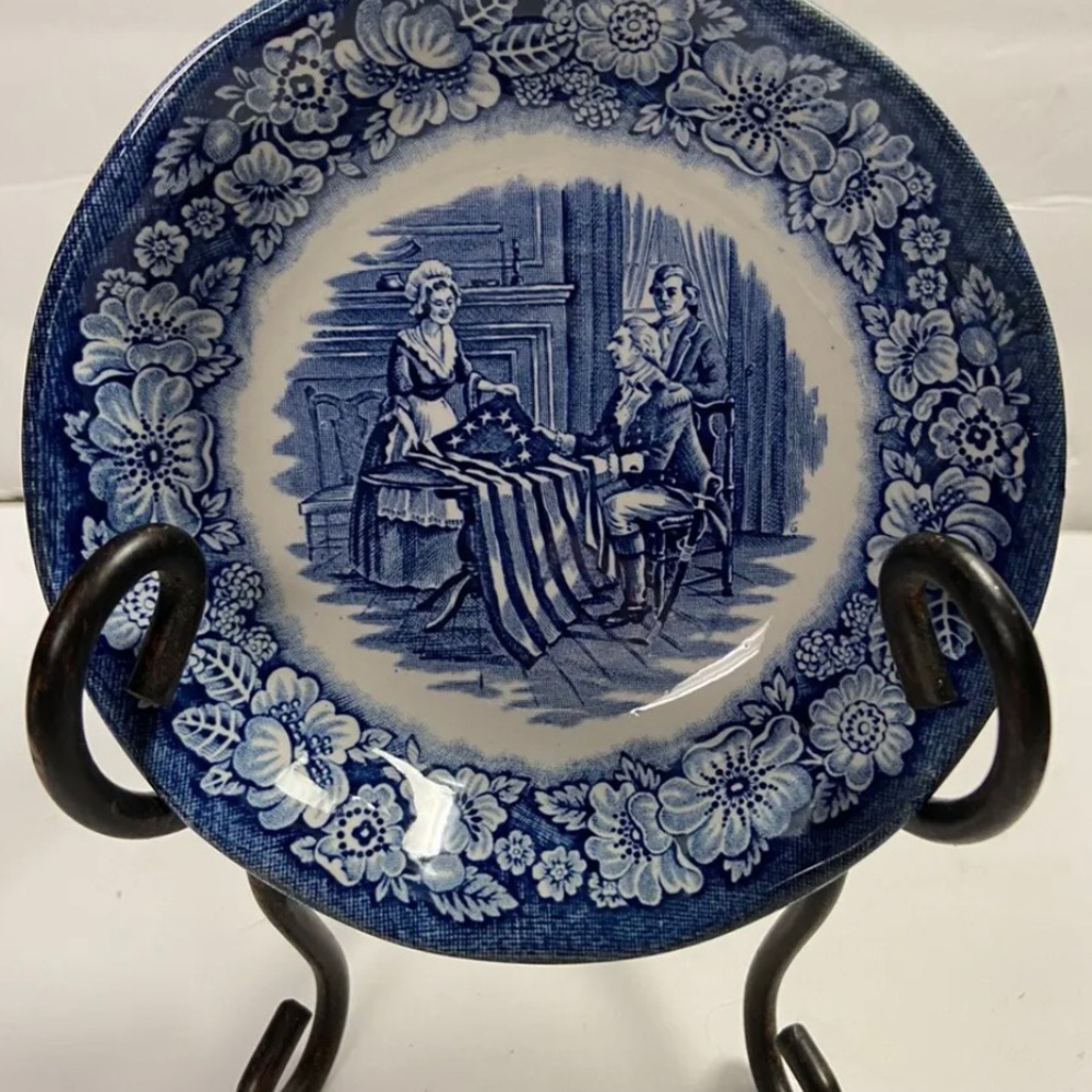 Staffordshire Liberty Blue DESSERT Bowl W BETSY ROSS